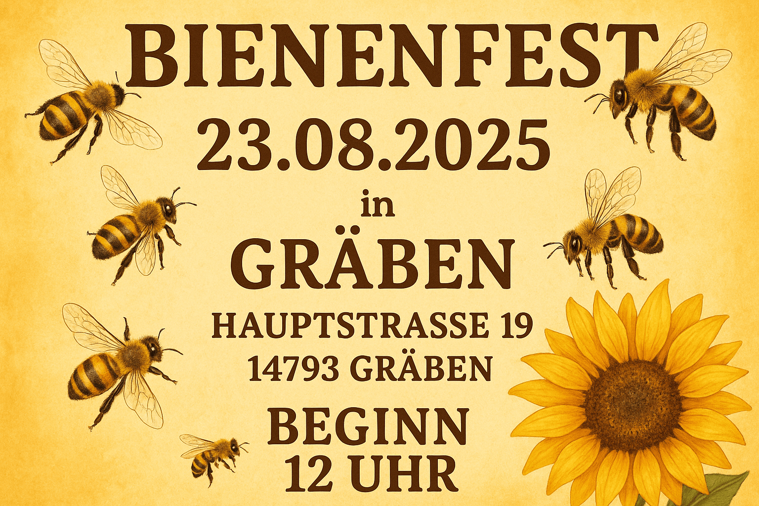 Plakat des Bienenfestes 2025 der Hobby Imkerei Knape